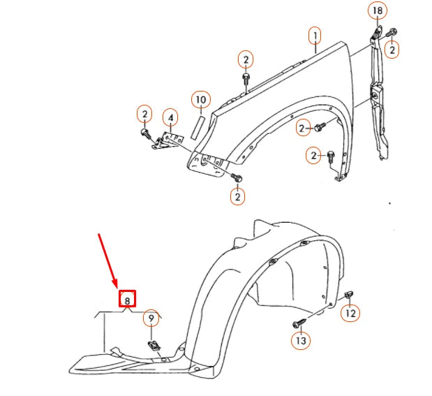 NEW VOLKSWAGEN TIGUAN 5N MK1 FRONT LEFT WHEEL HOUSING LINER 5N0805911C ORIGINAL