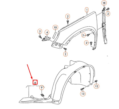 NEW VOLKSWAGEN TIGUAN 5N MK1 FRONT LEFT WHEEL HOUSING LINER 5N0805911C ORIGINAL