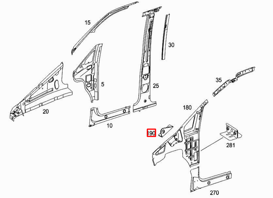 NEW MERCEDES-BENZ VIANO W639 LEFT WING SUPPORT BRACKET A6397520214 ORIGINAL