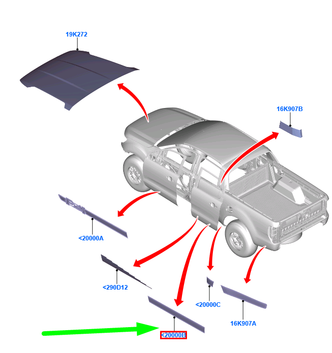 new ford ranger t6 mk1 door rear right decal strip 2051756 original