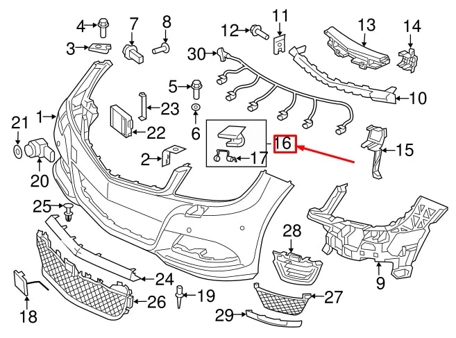 NEW MERCEDES-BENZ C W204 AMG LEFT HEADLIGHT WASHER COVER A20488044249999