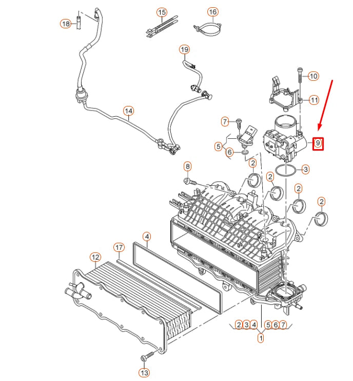 NEW AUDI A1 8X THROTTLE BODY 03F133062B ORIGINAL
