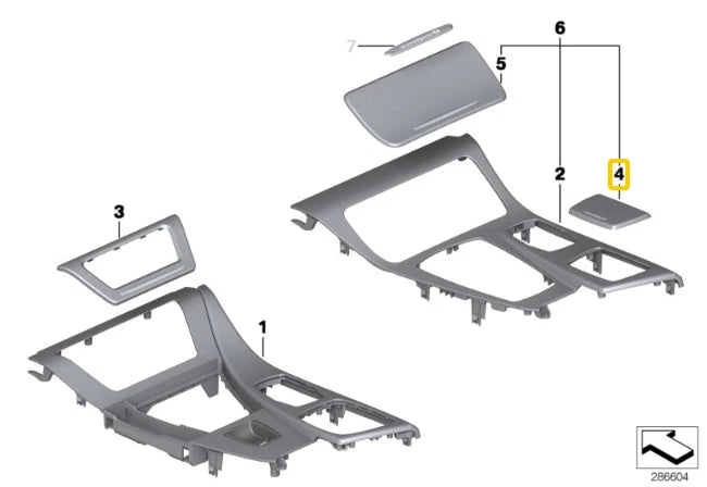 NEW BMW 5 SERIES F10 F11 09-17 COVERING ASHTRAY 9206373