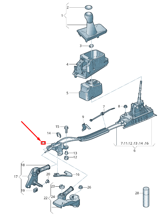 new volkswagen arteon 3h7 selector mechanism abutment 5wa711781a original