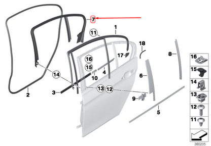 new bmw 3 f30 rear left door ssr window frame cover 51357264361 original