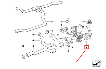 NEW BMW 3 COMPACT E36 HEATER CONTROL VALVE SOLENOID 64118375792 8375792 ORIGINAL