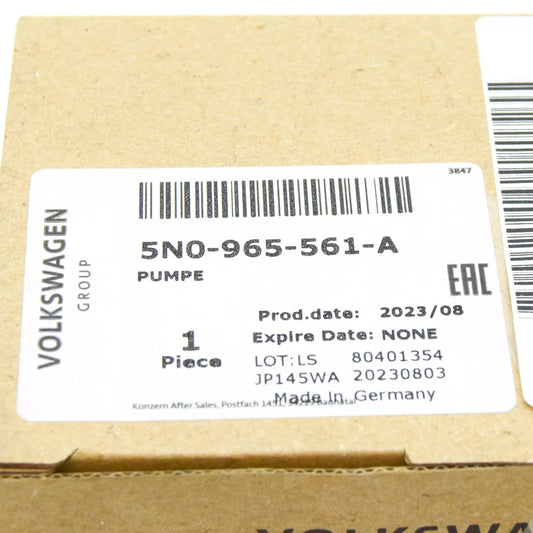 NEW AUDI A3 8P ADDITIONAL COOLANT PUMP 5N0965561A ORIGINAL