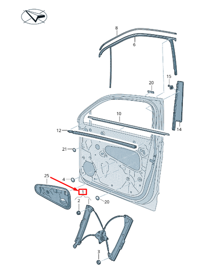 new vw tiguan ad front left door window regulator 5na837461a original
