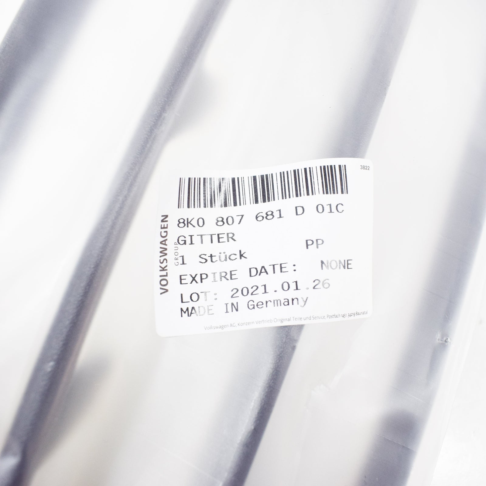 NEW AUDI A4 B8 FRONT LEFT FOG LIGHT GRILLE 8K0807681D01C ORIGINAL