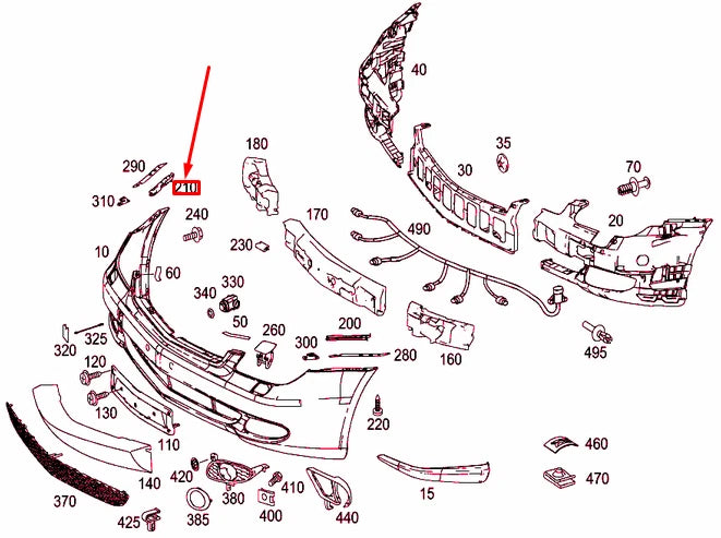NEW MERCEDES-BENZ CLS C219 FRONT BUMPER RIGHT BRACKET A2198800214 ORIGINAL