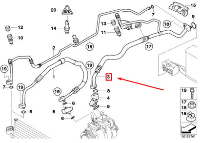 NEW BMW 5 E60 HIGH PRESSURE A/C HOSE 9181833 64509181833 ORIGINAL