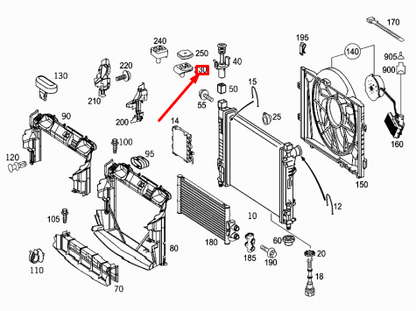 new mercedes-benz clk c209 amg radiator top left bracket a2095010320 original