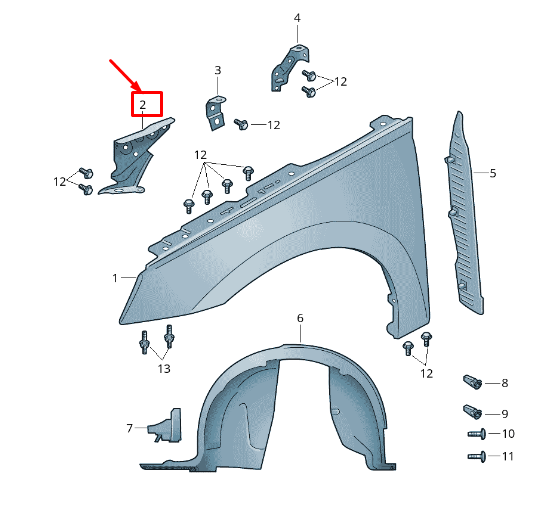 new skoda kamiq front right fender holder 657821228 original