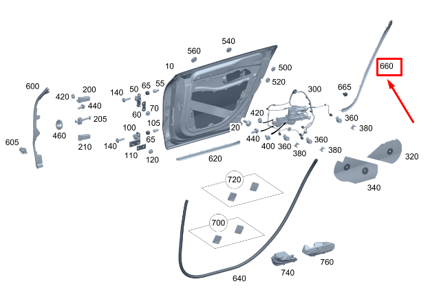 new mercedes-benz eqs v297 rear left door seal a2977301700 original
