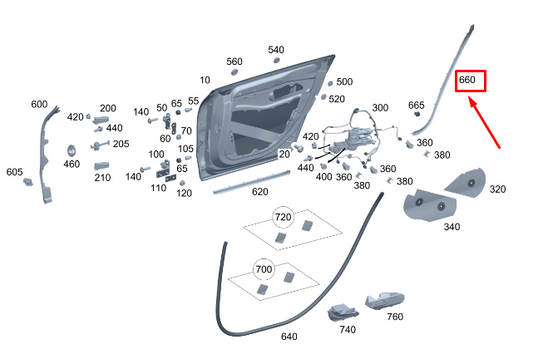 new mercedes-benz eqs v297 rear left door seal a2977301700 original
