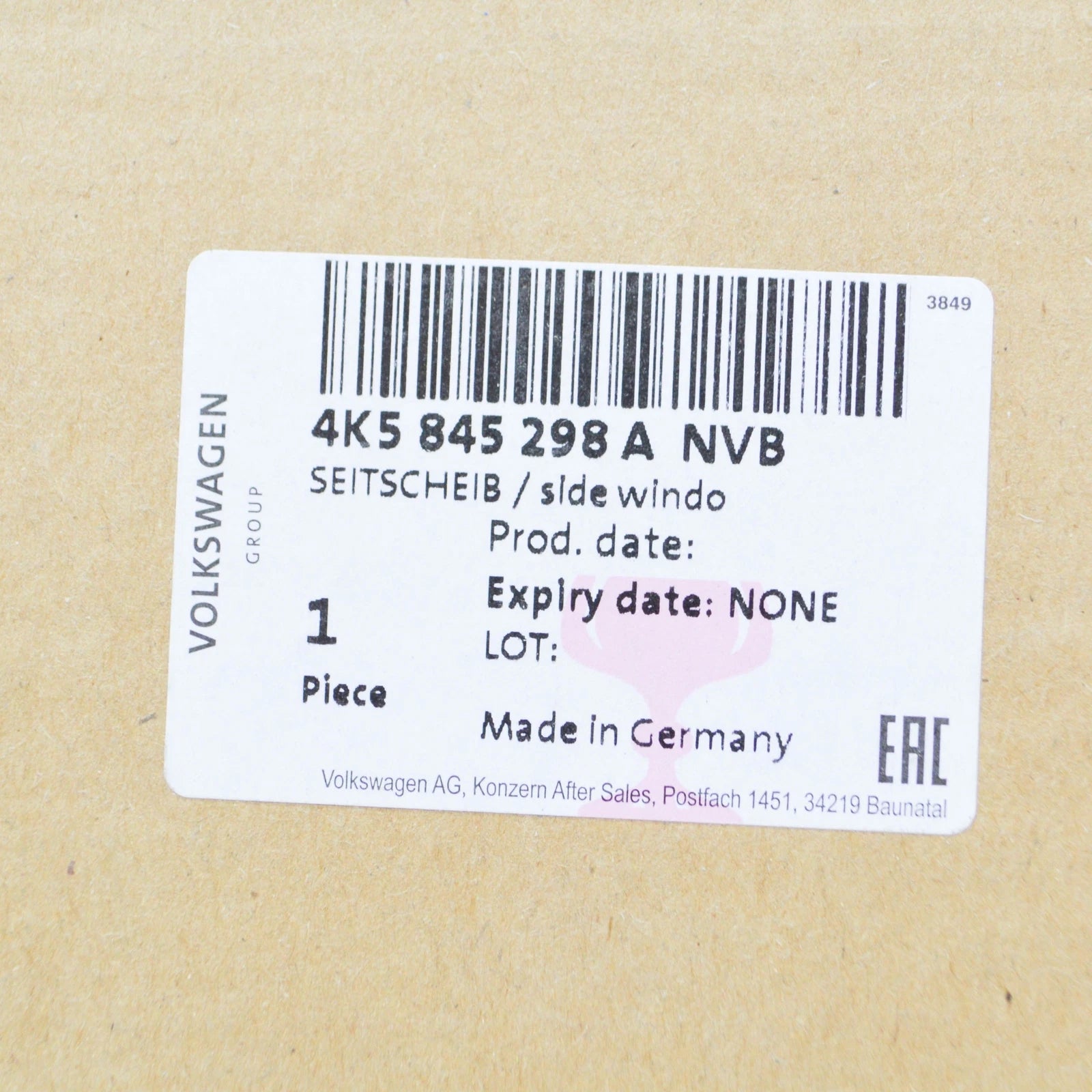 NEW AUDI A6 C8 REAR RIGHT TRIANGLE WINDOW SIDE 4K5845298ANVB ORIGINAL