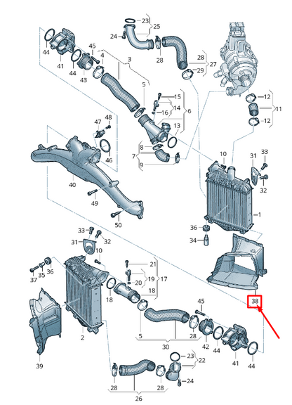 new audi q7 4m left intercooler air guide 4m0145333c original