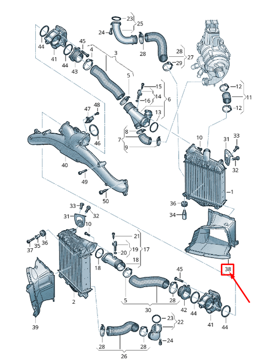 new audi q7 4m left intercooler air guide 4m0145333c original