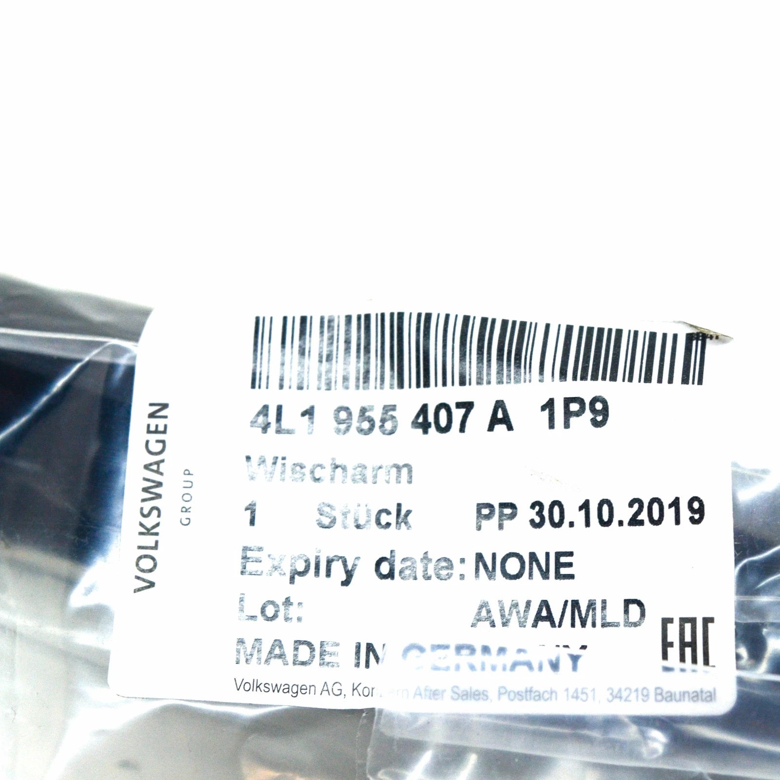 NEW AUDI Q7 4L FRONT WINDOW LEFT WIPER ARM LHD 4L1955407A1P9 2014