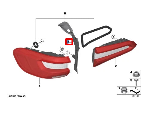 NEW BMW X5 G05 REAR RIGHT TAILLIGHT GUTTER TRIM 63215A5B4A4 5A5B4A4 ORIGINAL