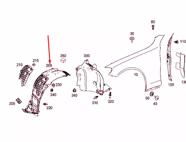 NEW MERCEDES-BENZ C W205 FRONT RIGHT WHEEL HOUSING LINER A2056903201 ORIGINAL