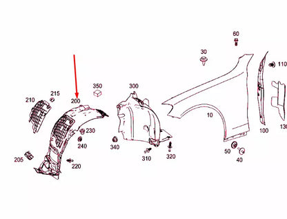 NEW MERCEDES-BENZ C W205 FRONT RIGHT WHEEL HOUSING LINER A2056903201 ORIGINAL