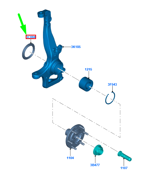 new ford ranger t6 front wheel knuckle dust seal 2274535 original