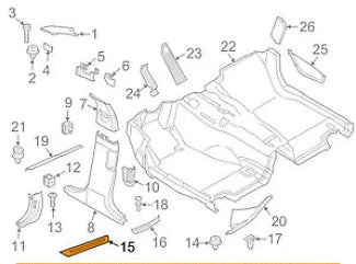 NEW BMW 5 F10 FRONT RIGHT DOOR SILL PLATE COVER 51477203602 7203602 ORIGINAL