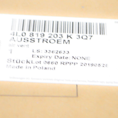 NEW AUDI Q7 4L REAR CENTRE AIR VENT 4L0819203K3Q7 ORIGINAL