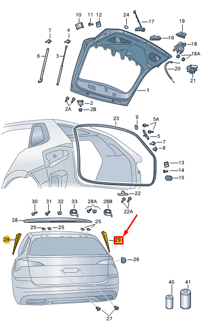 new skoda scala rear right tailgate spoiler 658827932b041 original