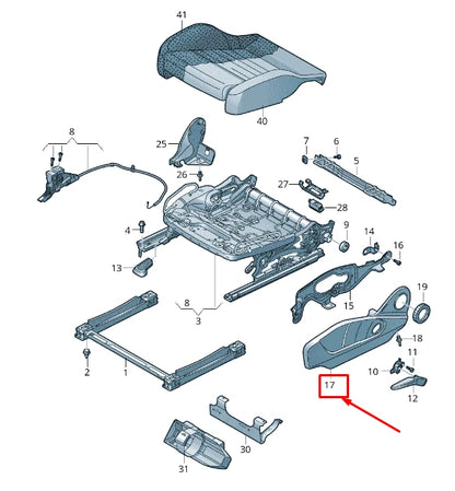 NEW AUDI Q7 4M FRONT RIGHT OUTER SEAT FRAME TRIM 4M0881326L4PK