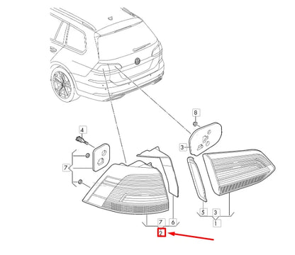 NEW VW GOLF MK7 VARIANT REAR RIGHT OUTER TAILLIGHT 5G9945096E ORIGINAL