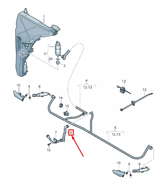 NEW AUDI A8 4H HEADLIGHT WASHER HOSE 4H0955663B