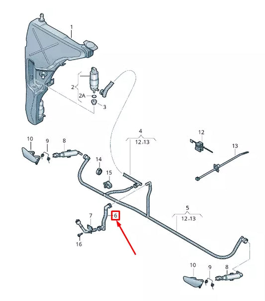 NEW AUDI A8 4H HEADLIGHT WASHER HOSE 4H0955663B