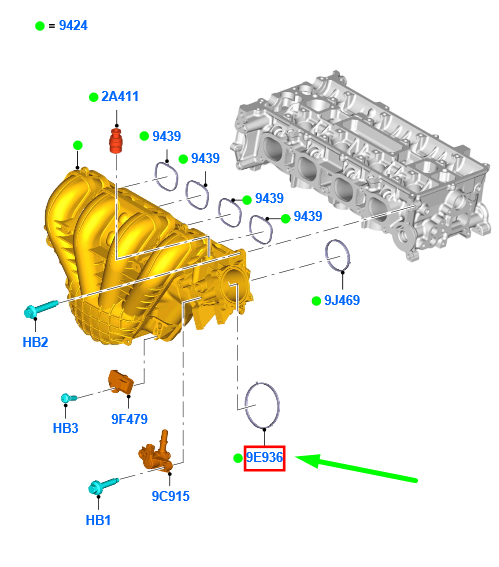 new ford mondeo mk5 intake manifold gasket 1510256 8e5g-9e936-aa original