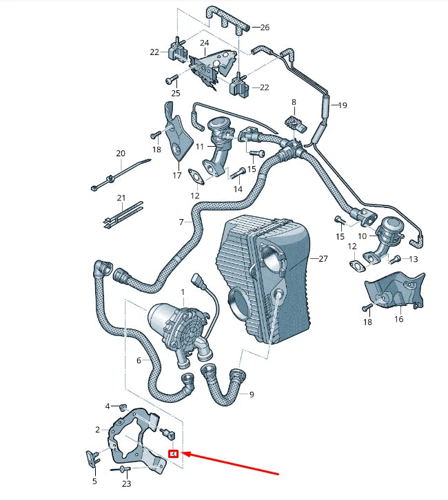 NEW VW TOUAREG 7P MK2 SECONDARY AIR PUMP BRACKET STOP BUFFER 06G133567