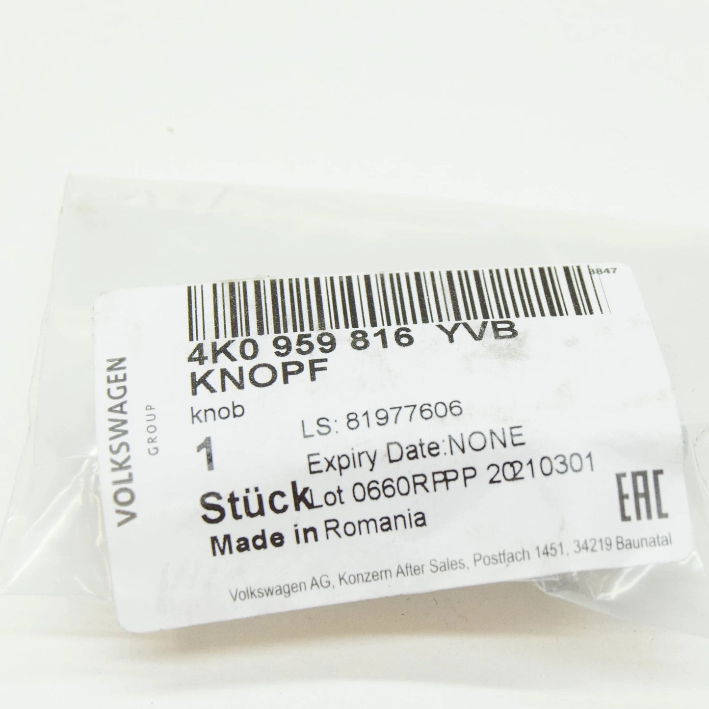 NEW AUDI Q7 4M FRONT RIGHT POWER SEAT SWITCH KNOB 4K0959816YVB ORIGINAL