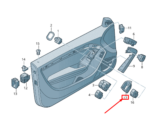 new audi a5 8t boot lid lock switch trim lhd 8t19598297pe original