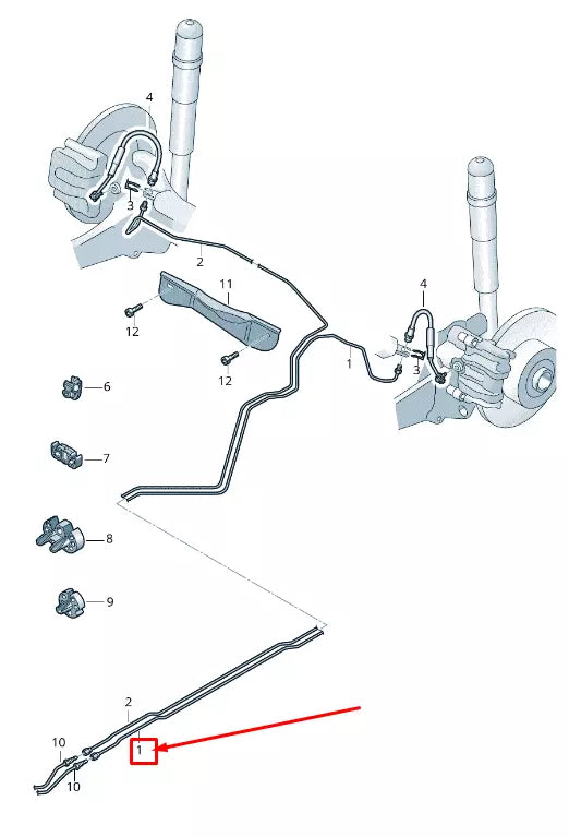NEW AUDI A3 SPORTBACK 8V LEFT BRAKE LINE 5Q0614741AP