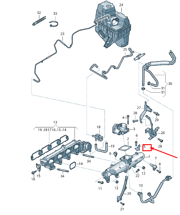 new vw transporter vi t6 intake system valve retainer 06h133519d original