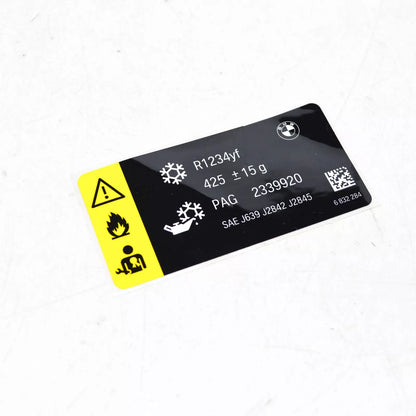 NEW BMW X3 F25 COOLANT AC STICKER LABEL 71236832284 ORIGINAL