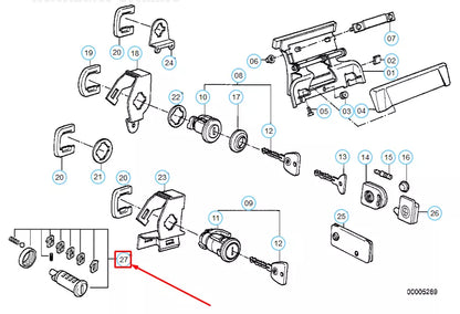 NEW BMW 3 E30 FRONT DOOR LOCK CYLINDER REPAIR KIT 51219556313 ORIGINAL