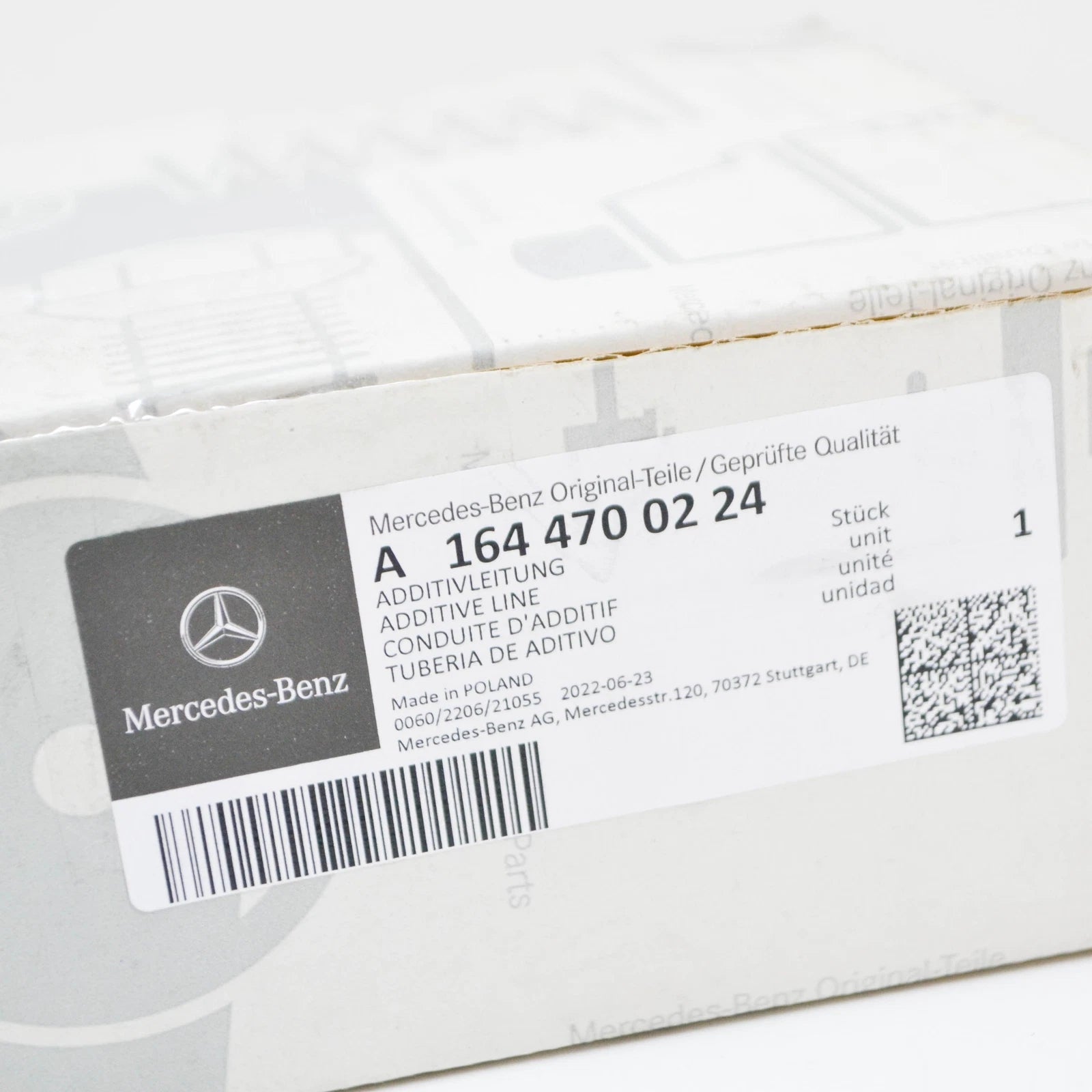 NEW MERCEDES BENZ GL X164 FUEL ADDITIVE RESERVOIR LINE A1644700224 ORIGINAL