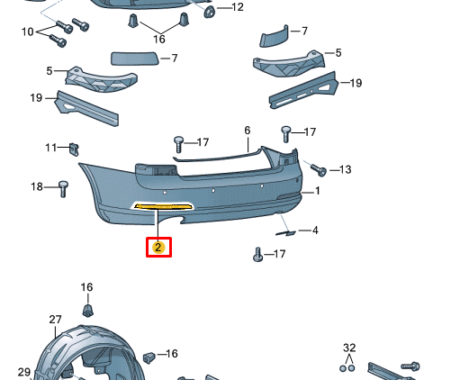 NEW SKODA OCTAVIA IZ REAR RIGHT BUMPER REFLECTOR 1Z0945106A ORIGINAL