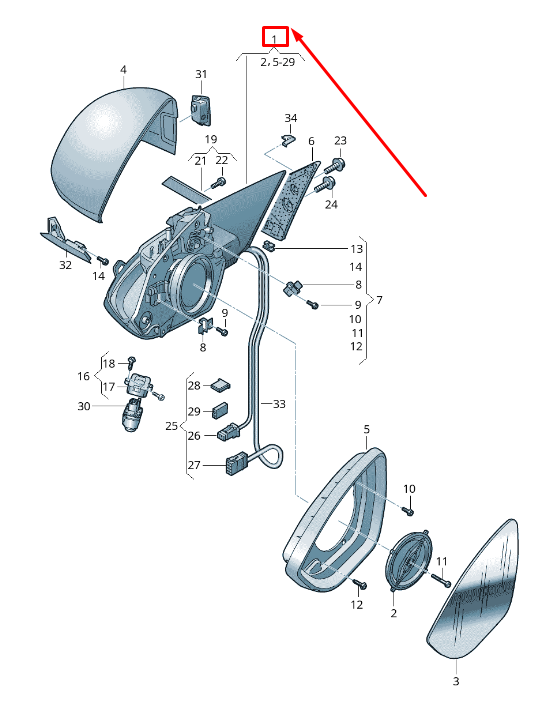 new audi e-tron gen front left side wing mirror lhd 4kl857409aet94 original