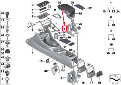 NEW BMW 2 F45 FRONT CENTER CONSOLE TRIM 51169287611 9287611 ORIGINAL