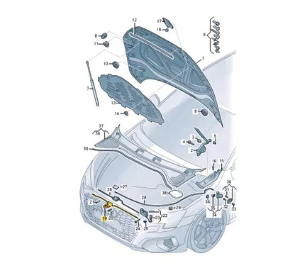NEW AUDI A3 LIMOUSINE 8Y FRONT BONNET LOCK RELEASE CABLE 8Y0823529