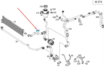 NEW MERCEDES-BENZ C W205 COOLER COOLANT FILLING HOSE A2055011691 ORIGINAL