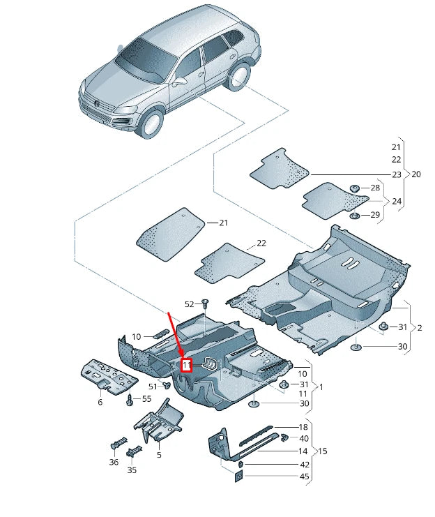NEW VW TOUAREG 7P MK2 FLOOR EARTH STUD TRIM 7P0863388B82V