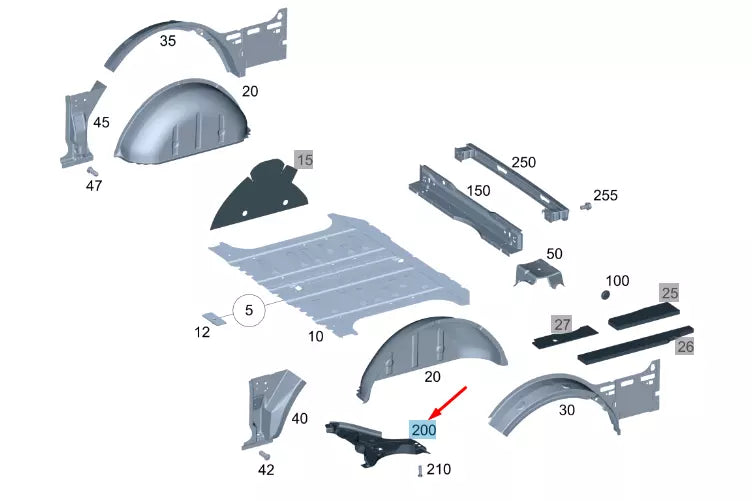 NEW MB VITO W447 REAR TO LEFT WHEEL ARCH SPLASH GUARD A44788903009051 ORIGINAL